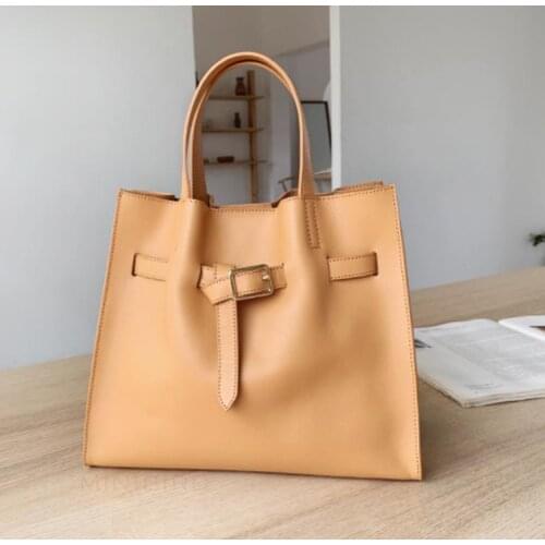 New 2019 headlayer cowhide stylish tote for women with instagram one-shoulder crossbody bag