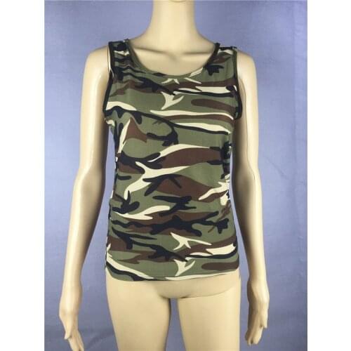 New Hot sale Women Sexy Summer Vest Camouflage Sleeveless Shirt Tops Plus Size 5XL