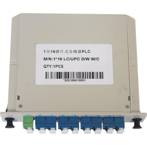 Free Shipping 1x16 Lgx Box Cassette Card Inserting Type 1:16 16 Ports LC/UPC Fiber Optical PLC Splitter