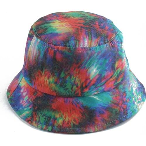 Summer Bucket Hat Tie Dye Fisherman Hat Reversible Fishing Hat Colourful Rainbow Bob Caps Hip Hop Gorros Men Women