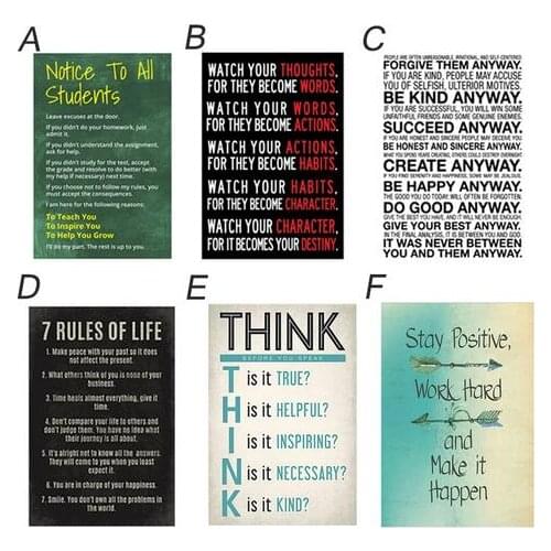 Stay Positive Work Hard And Make It Happen inspirational Motivational quotes Art Silk Poster for Your Home Wall Decor 24x36inch