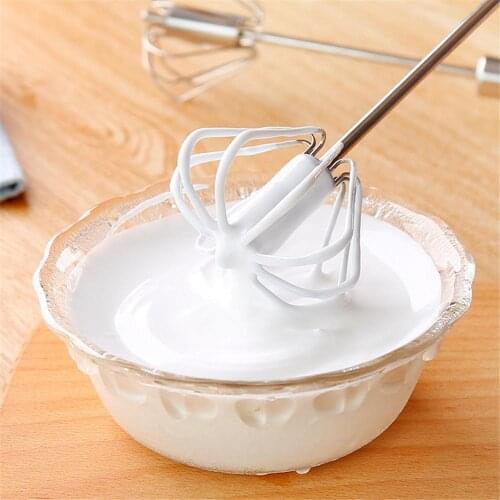 Semi-automatic Stainless Steel Balloon Wire Whisk Egg Beater Mixer Baking Utensil Cream Mixer Kitchen Tools Egg Tools Hot Sale