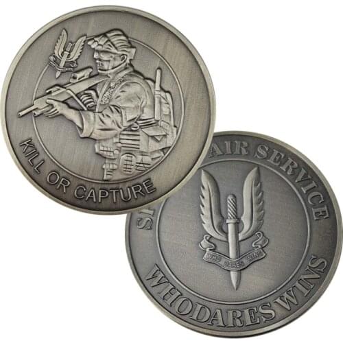 Drop shipping US Sinper coin Kill Or Capture - Special Air Service SAS Who Dares Wins - Brass Challenge Coins