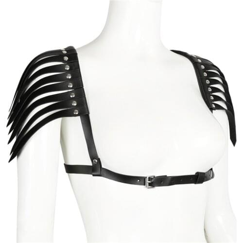 Sex Tools for Women Sexy Lingerie Erotic Black Leather Tassel Chest Straps Body Harness Bondage Breast Tops Caged Bras Couples