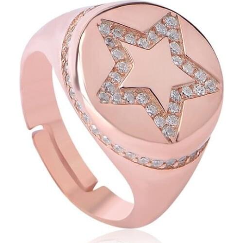 Star Motif Silver Ring