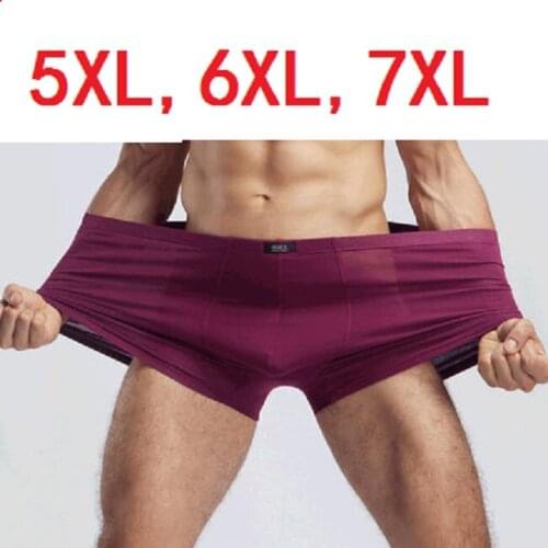 5XL,6XL,7XL New fashion mens solid underwear bamboo fiber boxer shorts plus size wholesale 10pcs/lot