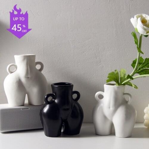 Nordic Human Body Shape Creative Ceramic Human Body Vase Flower Arranging Artist Home Decoration