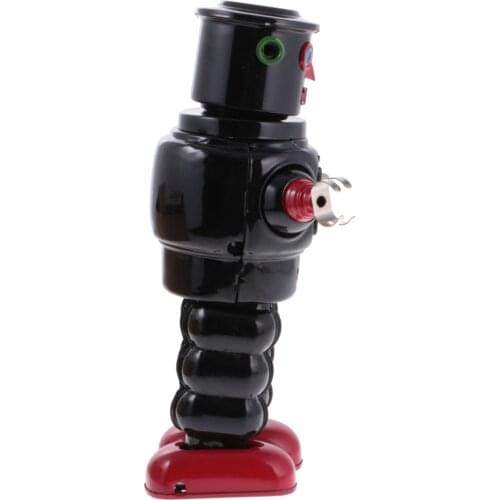 Old-fashioned Wind Up Walking Robot Mechanical Clockwork Tin Toys Gift MS640