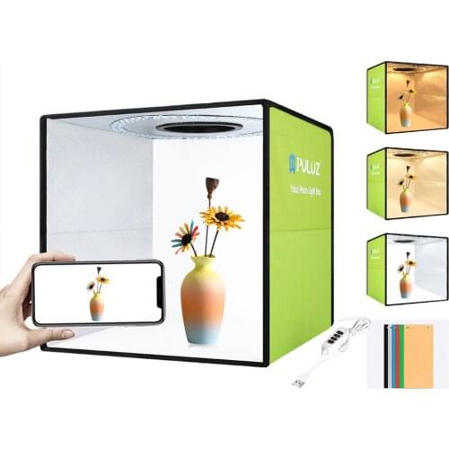 PULUZ 30x30x30cm Photo Studio Photography Dimmable Lighting Tent Box Kit 6 Backdrops Shooting Softbox