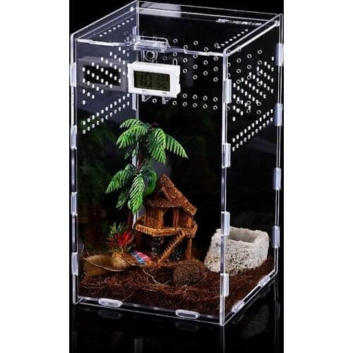 Insect Terrarium For Spider Lizard Scorpion Horn Acrylic Reptile Terrarium Transparent Reptile Pet Breeding Box
