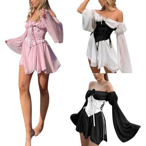 Women’s Casual Long Sleeve Dress Fashion Solid Color Mesh Yarn Boat Neck Loose Short Dress