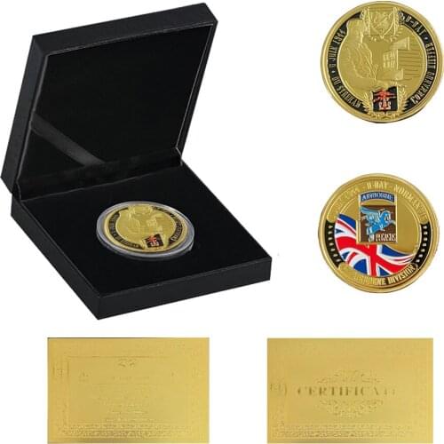 1944.6.6 D-Day Gold Coin 6th Airborne Division Normandie Landing For Collect W/ Luxury Box