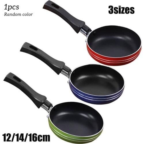 1Pc Mini Frying Pan Non-Stick Steel Frypan Fried Eggs Pot Saucepan Random Color Kitchen Cooking Cookware Utensils