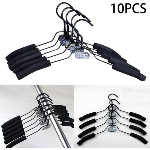 10PCS Wet Or Dry Black Hangers For Clothes Hangers Multi Function Clothing Non-Slip 360 Rotation Hanger Organizer