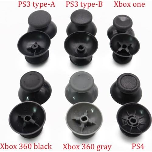 100 PCS Black Gray Analog Stick Cap For PlayStation 4 PS4 Pro Slim Controller Thumb Grip Cover for XBOX 360 ONE Joystick
