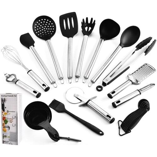 23pcs Silicone Kitchenware Non-stick Cookware Cooking Tool Spatula Ladle Egg Beaters Shovel Spoon Soup Kitchen Utensils Set