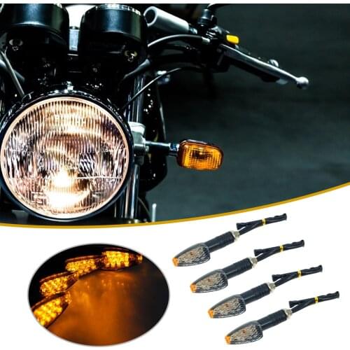 4pcs 12V Motorcycle Turn Signal Indicators Amber LED Tail Flasher Flowing Water Blinkers Lights Motorcycle Flashing Lights