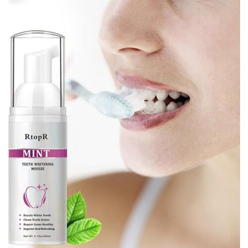 60ml Teeth Mousse Portable Fragrant Exquisite Mint Teeth Whitening Toothpaste for Health Care