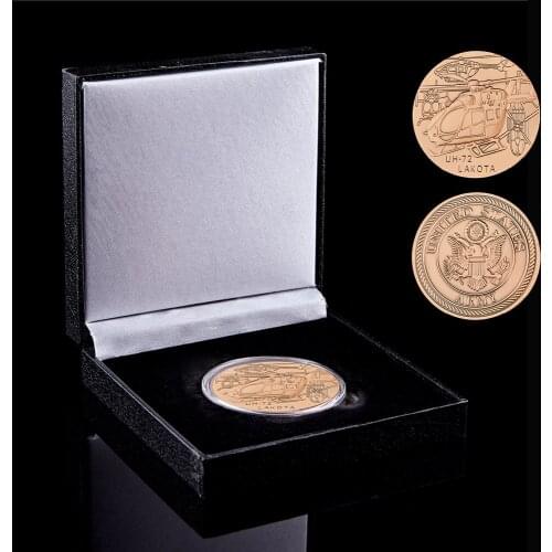 USA Army UH-72 Lakota Challenge Token Coin Custom Metal Military Coin Collection W/ Luxury Box Display