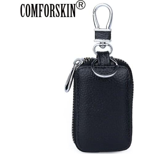 COMFORSKIN Brand Premium Cowhide Key wallets New Arrivals Multi-function Cars Key Case Unisex Key Holders Factory Price Sales