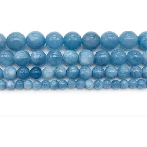 4/6/8/10/12mm Natural Stone Aquamarin Agat Stone Bead Round Loose Spacer Beads For Jewelry Making Findings DIY Bracelet