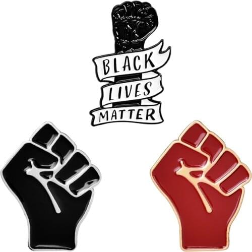 Against Racism Fist Brooches Enamel Lapel Pins for clothes Shirt Bag Hat Badge Communism Jewelry Gift for Friends Wholesale