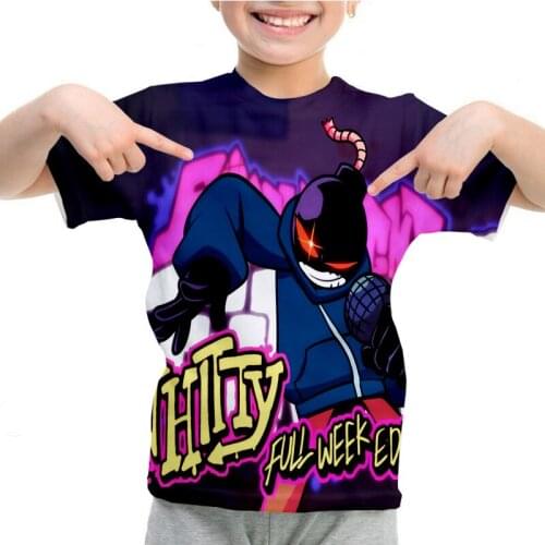 New 3D print Friday Night Funkin T shirt Cartoon Short Sleeve Boys Girl Clothes Video Game T-shirt Harajuku Streetwear Kids Tees