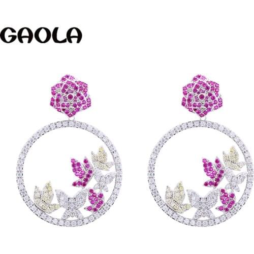 GAOLA New Geometric Dangle Earrings Round Butterfly Earring Women Fashion Jewelry GLE9126