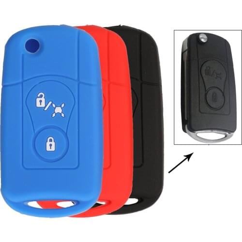 Kutery 10PCS Remote Coloful Silicone Folding Car Key Cover Case For SSANGYONG ACTYON SUV KYRON REXTON 2 Buttons Protection