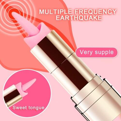 10 Speed Mini Lipstick lick Tongue Vibrator USB Rechargeable Portable Bullet G-spot Clitoris Stimulator Adult Sex products Toy