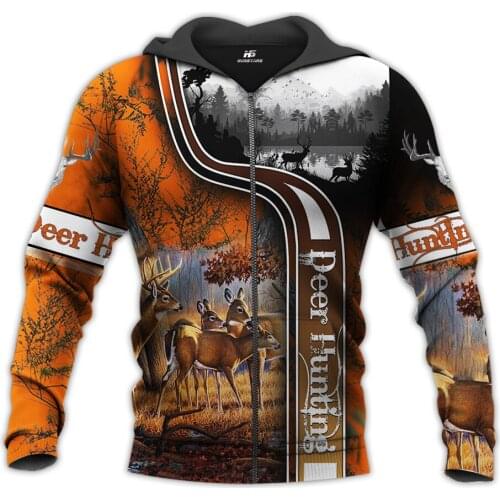Fashion Deer Hunting Mens Sweatshirts Hoodies 3D Print Hip Hop Cool Streetwear Sportswear Hoody Unisex Harajuku style Jackets