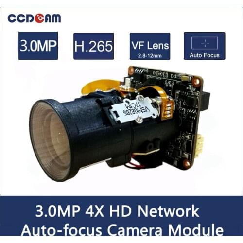 3MP 4XAuto-focus IP Camera Module Hisilicon 3516EV200 SC3235 IPC Module for PTZ camera use
