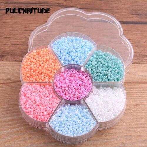 7 Color 2mm Czech Glass Seed Beads Belt box set charm seedbeads Rondelle Spacer Beads For DIY Bracelet Necklace Jewelry Making