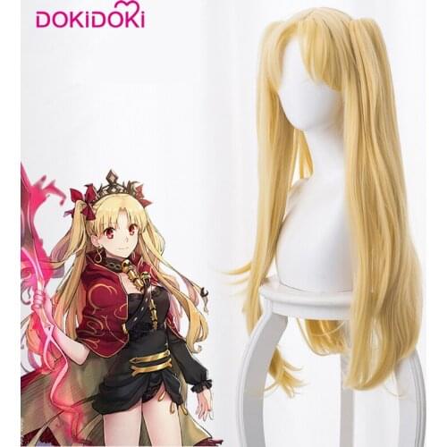 DokiDoki Game Cosplay Wig Fate/Grand Order Cosplay Wig Ereshkigal Women Long Blonde Straight Heat Resistant Hair Fate/Stay Night