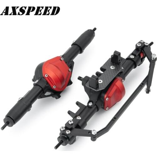 AXSPEED Aluminum Alloy Front and Rear Axle Steel Axle Gear for 1:10 Axial SCX10 TFL RC Crawler Car Upgrade Parts