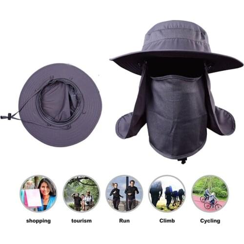 Fishing Flap Caps Men Women Windproof Sunshade Sun Rain Hat Cap