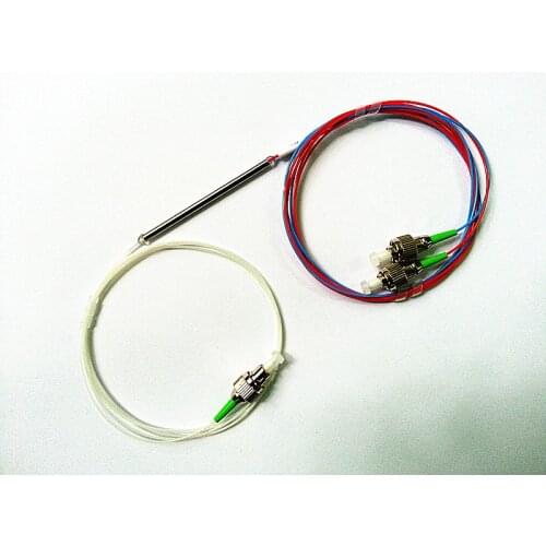 High Quality 0.9mm 1x2 50:50 Coupling ratio SM Dual Window Fiber optic Splitter with FC/APC FBT 1x2Splitter