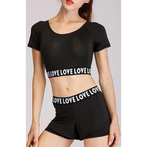 Womens Two Pieces Stretch Yoga Sets Sports Bra Print Shorts Running Sports Fitness Cycling Sweat Wicking Slim Fit Jog Set