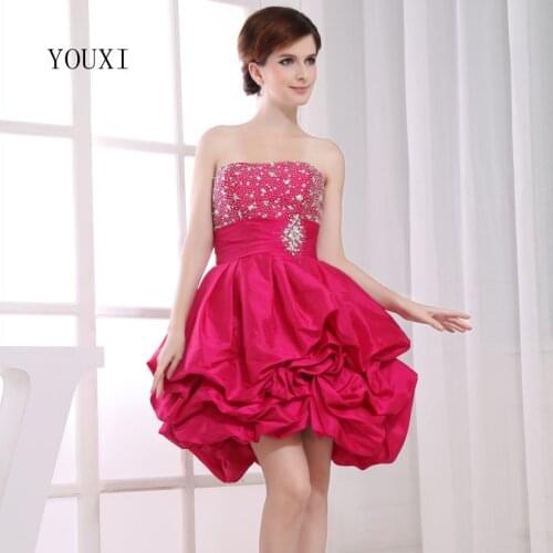 Sexy Strapless Short Prom Dresses 2019 Hot A-Line Cocktail Party Dress For Women PD120