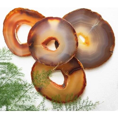 Agate Slice Natural Gemstones Specimen Flake With Geode Quartz Crystals Coaster Home Decor Gifts Healing 1pcs