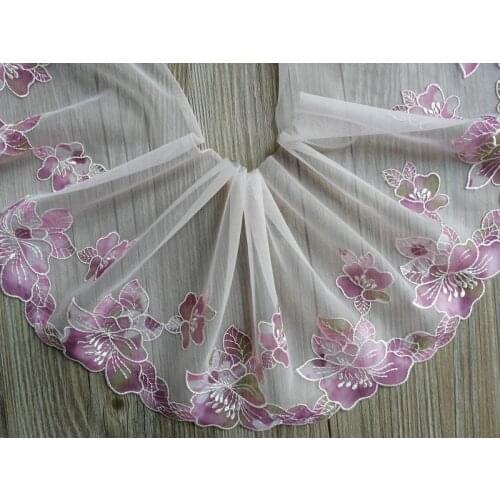 10Yards Handmade Floral Fabric DIY Decorative High Quality Soft Mesh Tulle Lace Trim Wedding Dress 19cm for Bra Underwear Decor