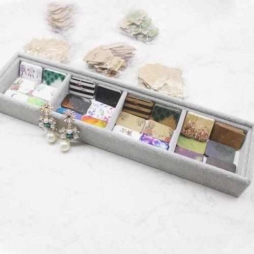 100PCS 3.5*2.5cm multi color Paper cute Stud earring HangTag card Jewelry Display packing Card Kraft earring card