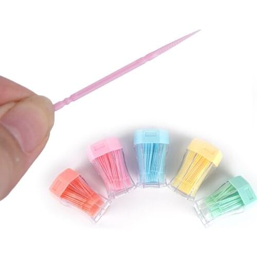 200pcs Double Head Interdental Brush Toothpick With Hexagon Box Dental Oral Care Tooth Pick Plastic Dental Picks Oral Hygiene