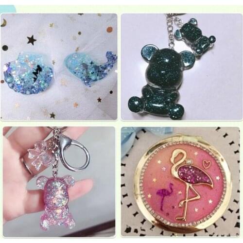 34 Colors Resin Pigment Mica Powder Glitters Sequains Nail Art Jewelry Making E56C