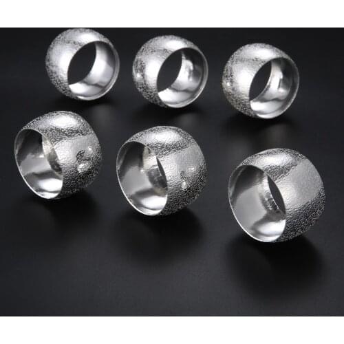 6Pcs/lot Rose Gold/Silver Color Napkin Rings for Wedding Party Round Serviette Napkin Holder Buckle Dinner Table Decoration