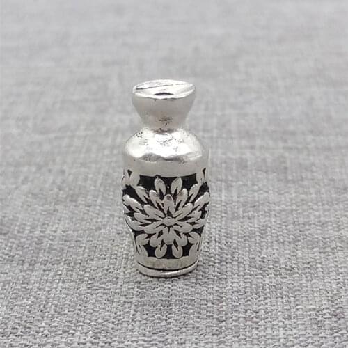 925 Sterling Silver Flower Vase Bead 3D for Bracelet