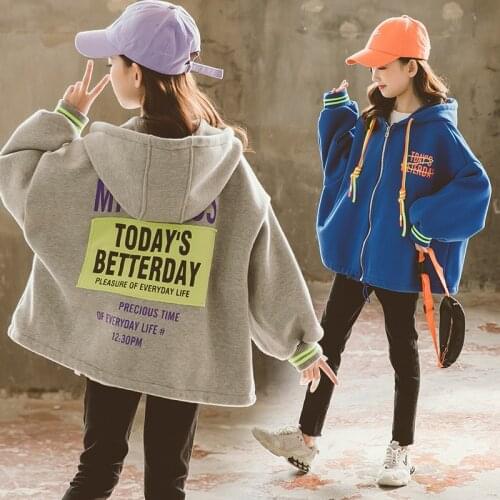 Teen Girls Oversize Hoodie Jackets 2021 Spring Fashion Children Outfit 8 10 12 years