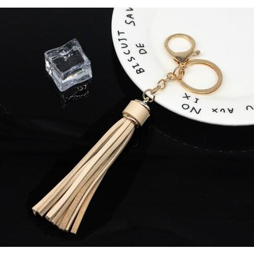 Long Tassle Key Rings Charm Zinc Alloy Leather Key Chain Car Bag Purse Key Accessories For Women Men Gift Party 22 Colors