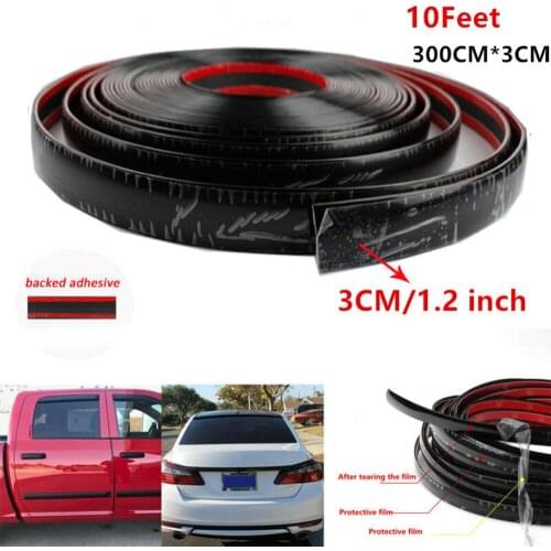 For car universal 300CM*3CM Black Trim Molding Car Door Side Tailgate Decorate Protect Strip Car decoration accessories Auto
