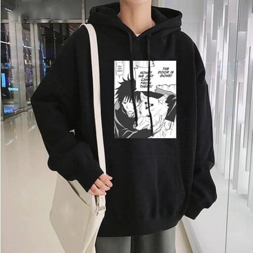Jujutsu Kaisen Streetwear Harajuku Anime Fushiguro Megumi Manga Hooded Tops Streetwear Sweatshirt Oversized Hoodies For Men